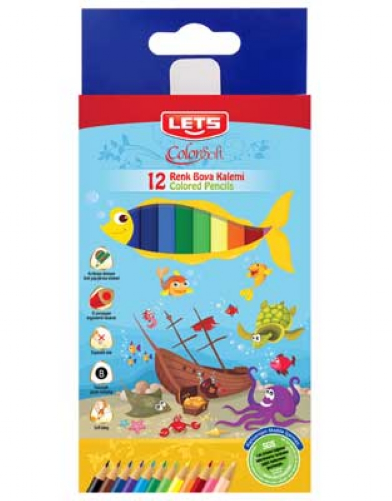 Lets 12 Renk ColorSoft Boya Kalemi