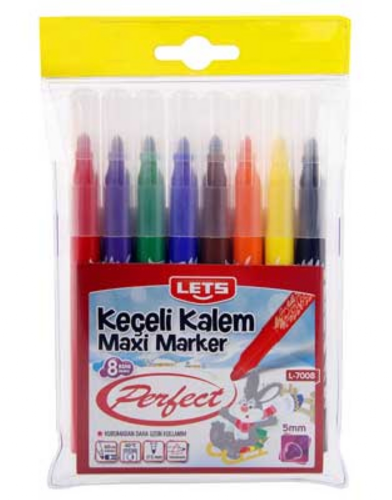 Lets 8 Renk Keçeli Kalem