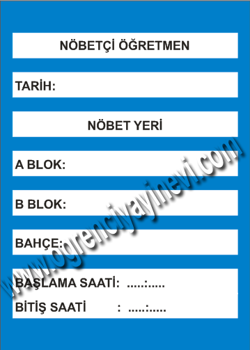 NÖBETÇİ PANOSU